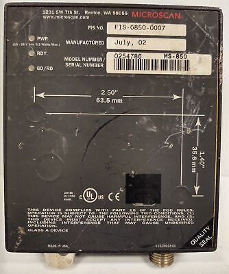 Omron FIS-0850-0007 Microscan MS-850 Laser Barcode Scanner