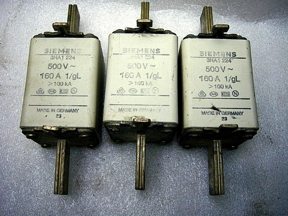 3 Siemens 3Na1-224 500V 160A Fuse