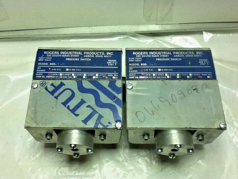 ROGERS INDUSTRIAL PRODUCTS 800-S-R4 PRESSURE SWITCH