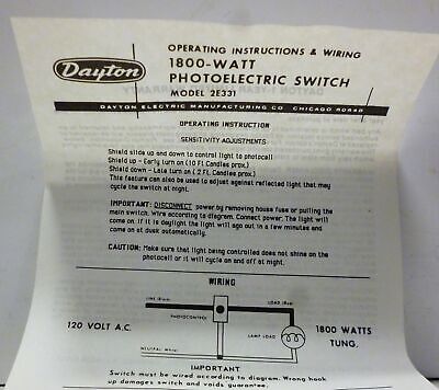 Dayton 2E331 Raintight Photoelectric Switch