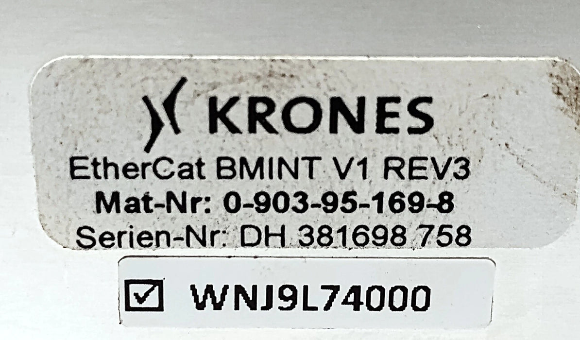 KRONES 0-903-95-169-8 EtherCAT BMINT V1 REV3 RS232 PLC Ethernet Module