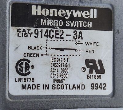 Honeywell 914CE2-3A Roller Plunger Limit Switch