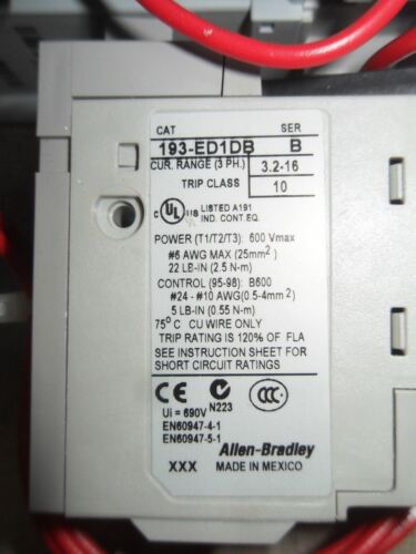 1 Allen-Bradley 107T-BWZJ3-RC16S-D1D COMBINATION STARTER