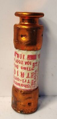 Ferraz Shawmut TR10R 250 V AC 10 A Tri-onic Time Delay Fuse - Lot of 8
