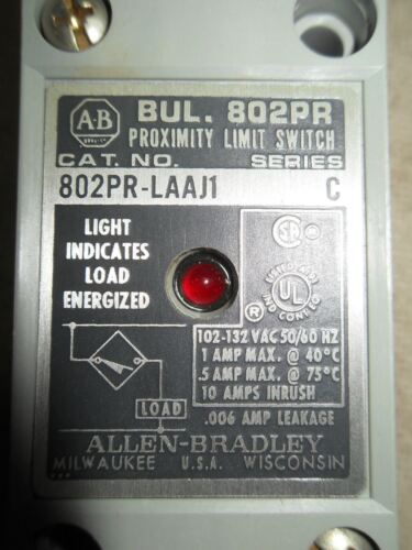 Allen-Bradley 802PR-LAAJ1 Proximity Limit Switch 0.5A 132VAC