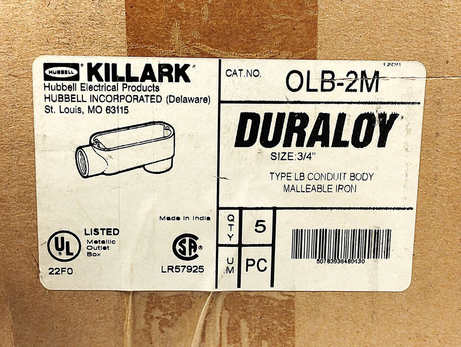 Killark OLB-2M 3/4 in Form 35 Rigid LB Conduit Body for Hazardous Locations