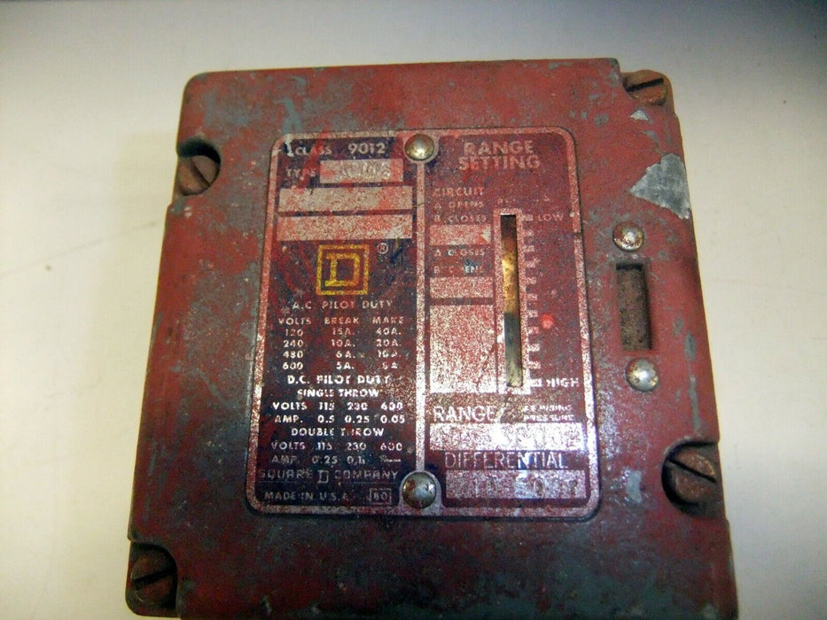 Square D Pressure Switch 9012-ADW-6