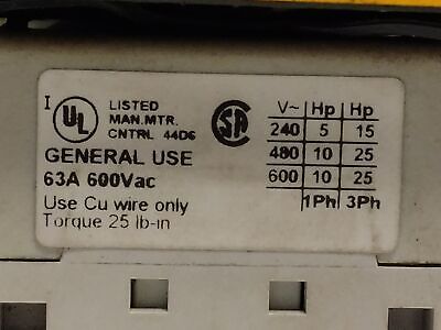 Allen-Bradley 194E-E63-1753 690 V AC 63 A Disconnector w/ Operator Handle