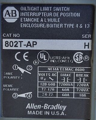 Allen-Bradley 802T-AP Oiltight Rotary Gear Limit Switch