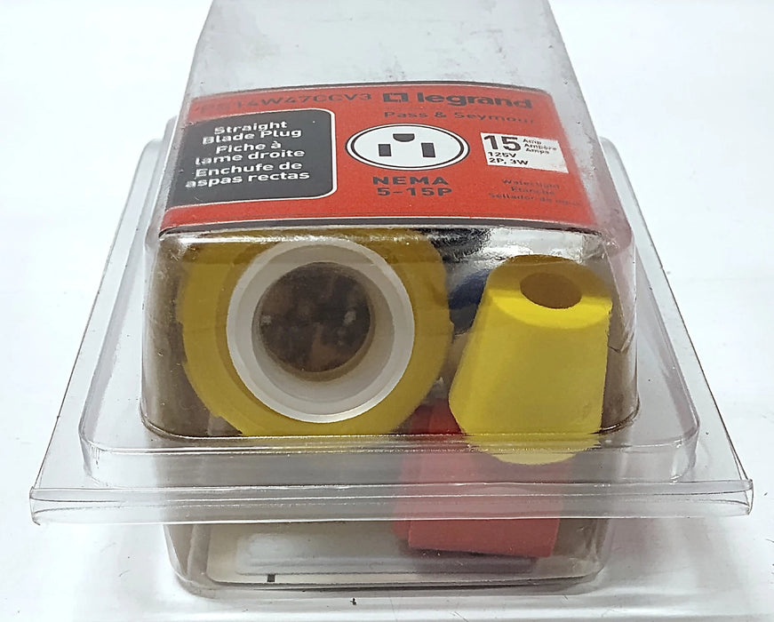 Legrand PS14W47CCV3 125 V AC 15 A 5-15P 2 Pole Watertight Straight Blade Plug