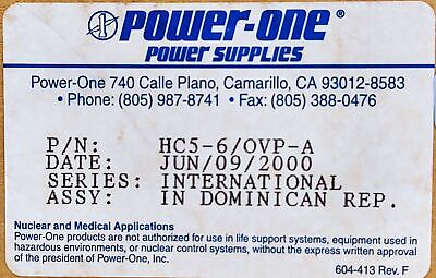 Power One HC5-6/OVP-A PLC Power Conversion Unit