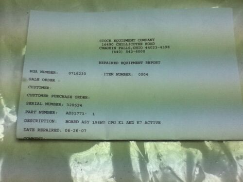 RECONDITIONED STOCK EQUIPMENT A26491-A BOARD-REPAIRED