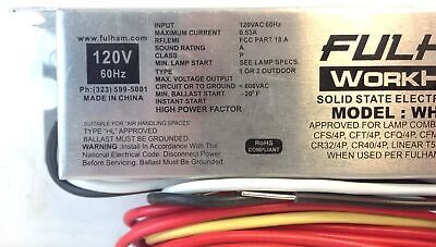 Fulham WorkHorse WH33-120-L 120 V AC Solid State Electronic Ballast