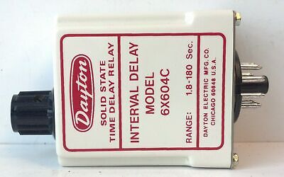 Dayton 6X604 120 V AC 10 A 1.8-180 sec Interval Delay Time Delay Relay