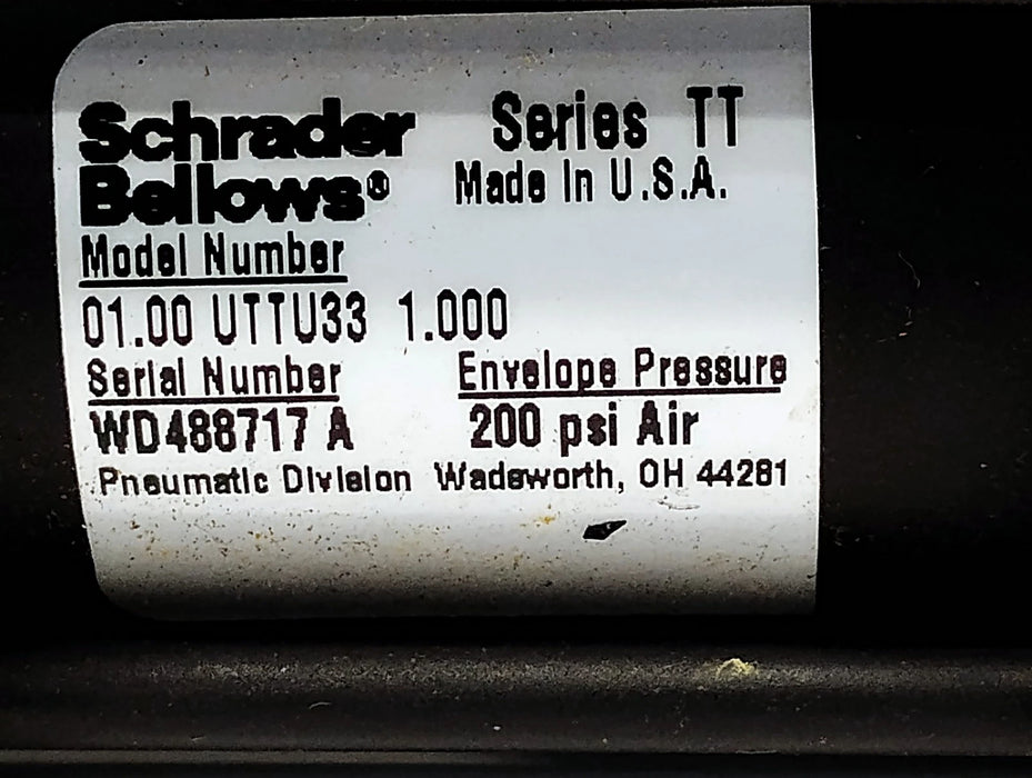 Schrader Bellows 01.00-UTTU33-1.000 200 psi Pneumatic Double-Acting Cylinder