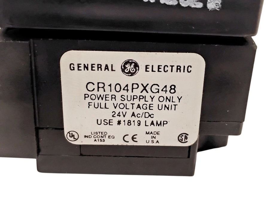 GE CR104PXG48 24 V AC/DC Illuminated Pushbutton w/ 1819 Lamp but No Lens
