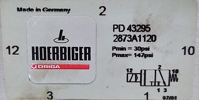 Hoerbiger PD 43295 2873A1120 Solenoid Valve