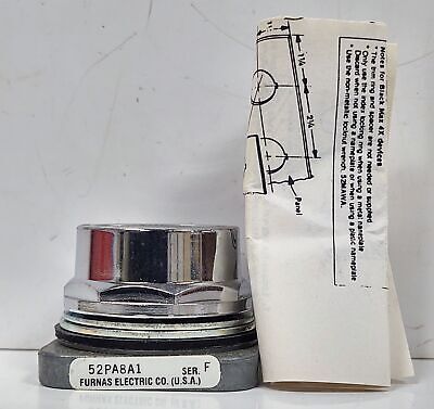 Furnas 52PA8A1 Push Button Operator with Black Flush Cap