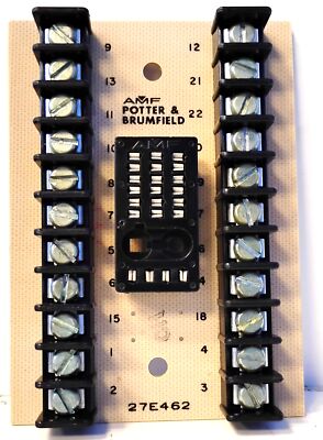 Potter & Brumfield 27E462 6 Pole 22 Pin Track Mount Relay Socket