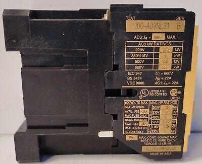 Allen-Bradley 100-A09NL31 220/240 V AC Non-Reversing Contactor