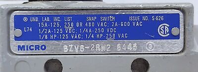 MICRO SWITCH BZV6-2RN2 Roller Plunger Limit Switch