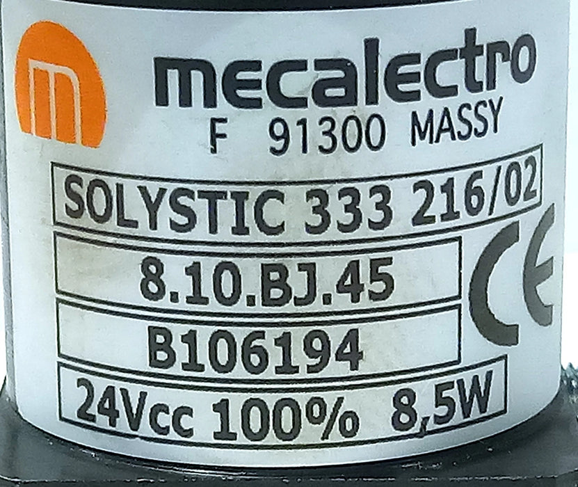 Mecalectro 8.10.BJ.45 SOLYSTIC 333 216/02 24 V 8.5 W Solenoid Interlock Switch