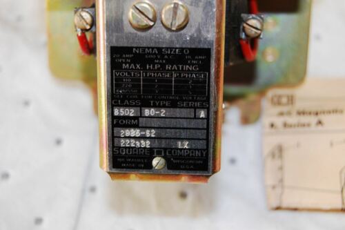 Square D CONTACTOR 8502 BO-2