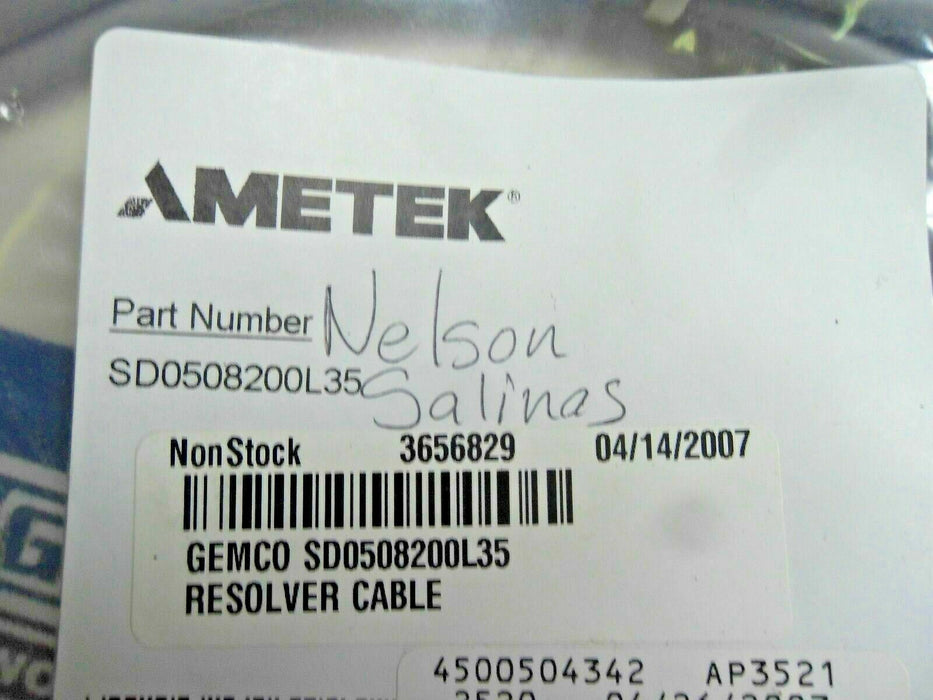 Ametek SD0508200L35 Conn & Cable Assy