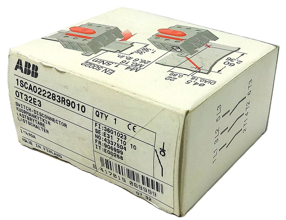 ABB 1SCA022283R9010 600 V AC 40 A Load Disconnect Switch