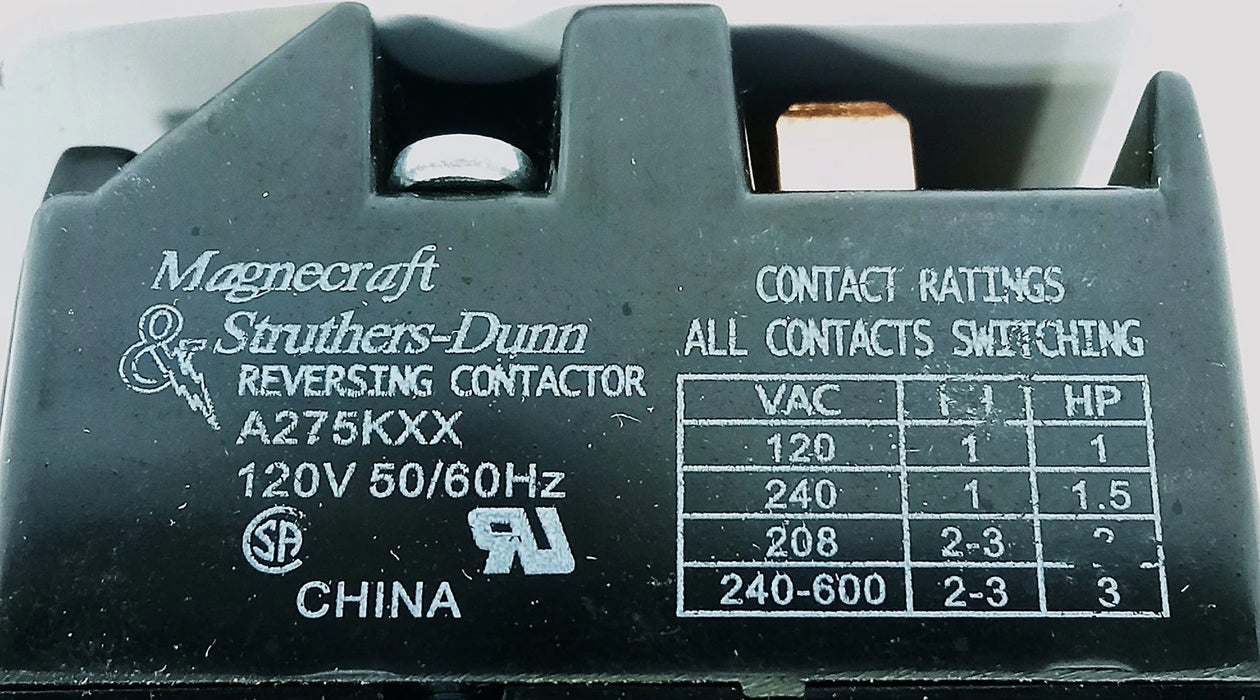 Struthers-Dunn A275KXX 120 V AC Motor Reversing Contactor