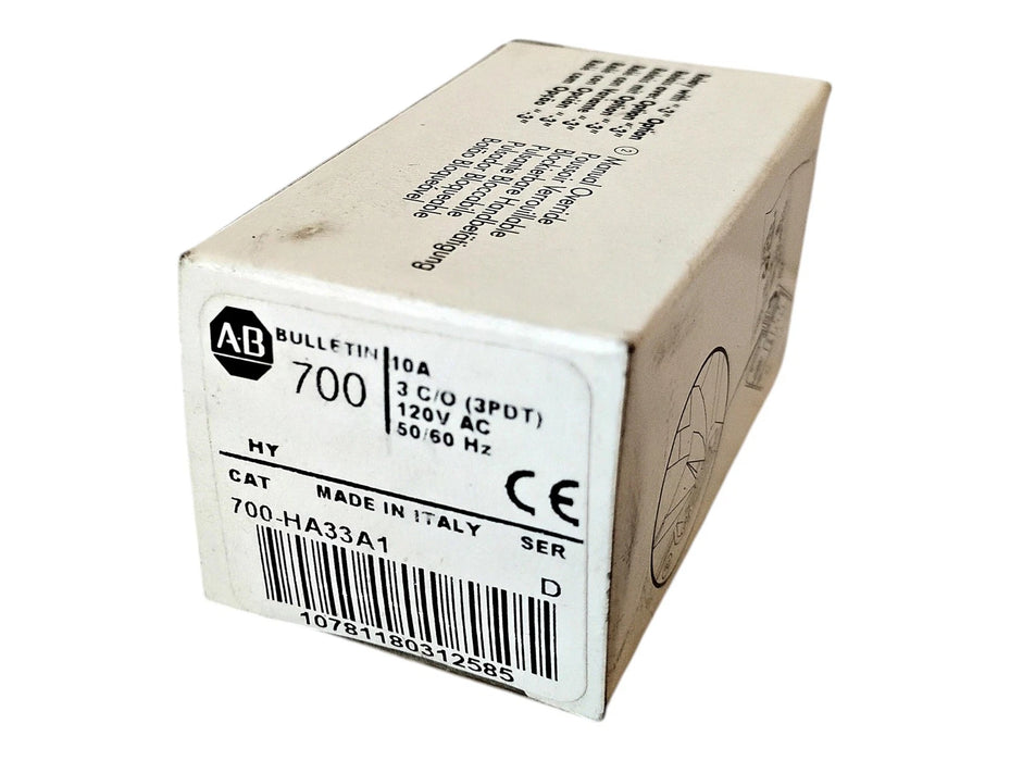 Allen-Bradley 700-HA33A1 Ser D 120 V AC 10 A 3PDT Relay