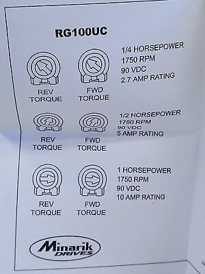 Minarik RG100UC-0600 0-90V 10A 1HP Inverter Drive for Permanent Magnet/DC Motor