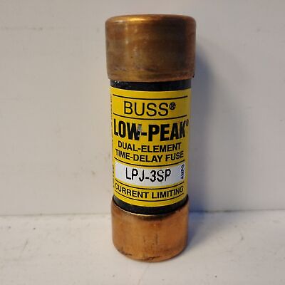 Bussmann LPJ-3SP 600 V AC / 300 V DC 3 A Low-Peak Time Delay Fuse - Lot of 3