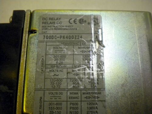 Allen-Bradley Relay 700DC-PK400Z24 20A 24VDC