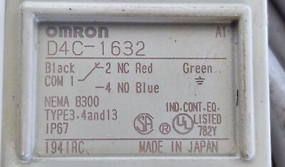 Omron D4C-1632 Roller Plunger Limit Switch w/ Sealed Plunger