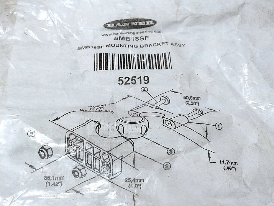 Banner Engineering SMB18SF 52519 Mounting Hardware for Photoelectric Sensor
