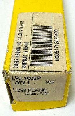 Bussmann LPJ-100SP 600VAC/300VDC 100 A Current-Limiting Time-Delay Class J Fuse