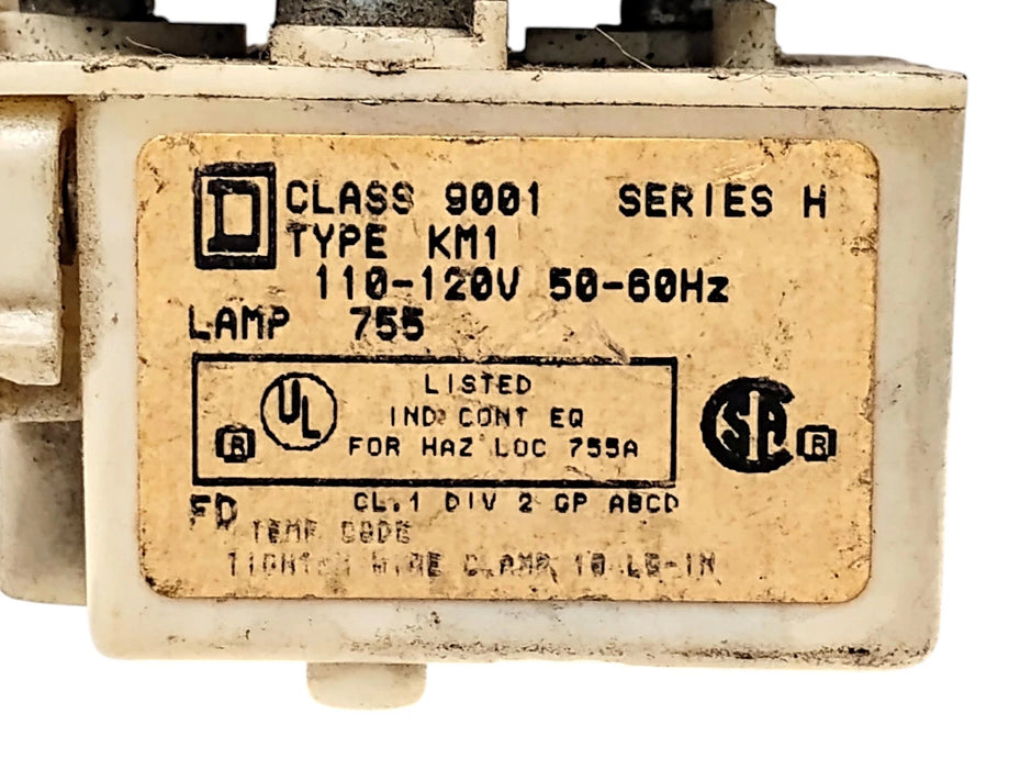 Square D 9001K2L1 Ser H 120 V AC Illuminated Pushbutton No lens or Contact Block