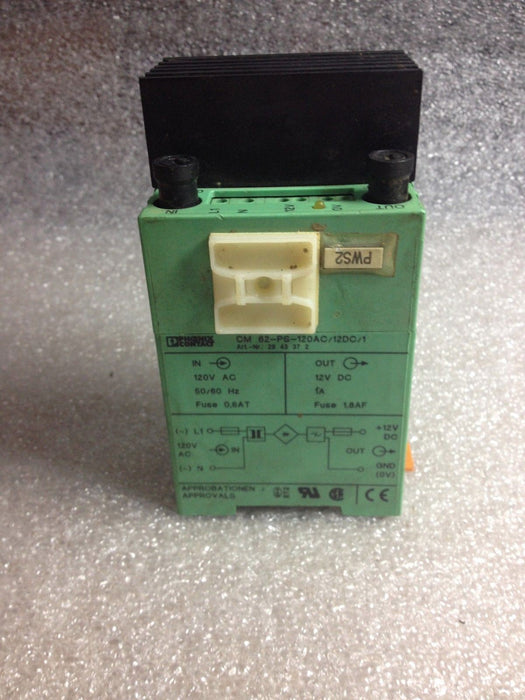 PHOENIX CONTACT CM62-PS-120AC/12VDC/1 POWER SUPPLY