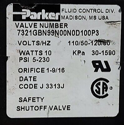 Parker 7321GBN99N00N0D100P3 Solenoid Valve