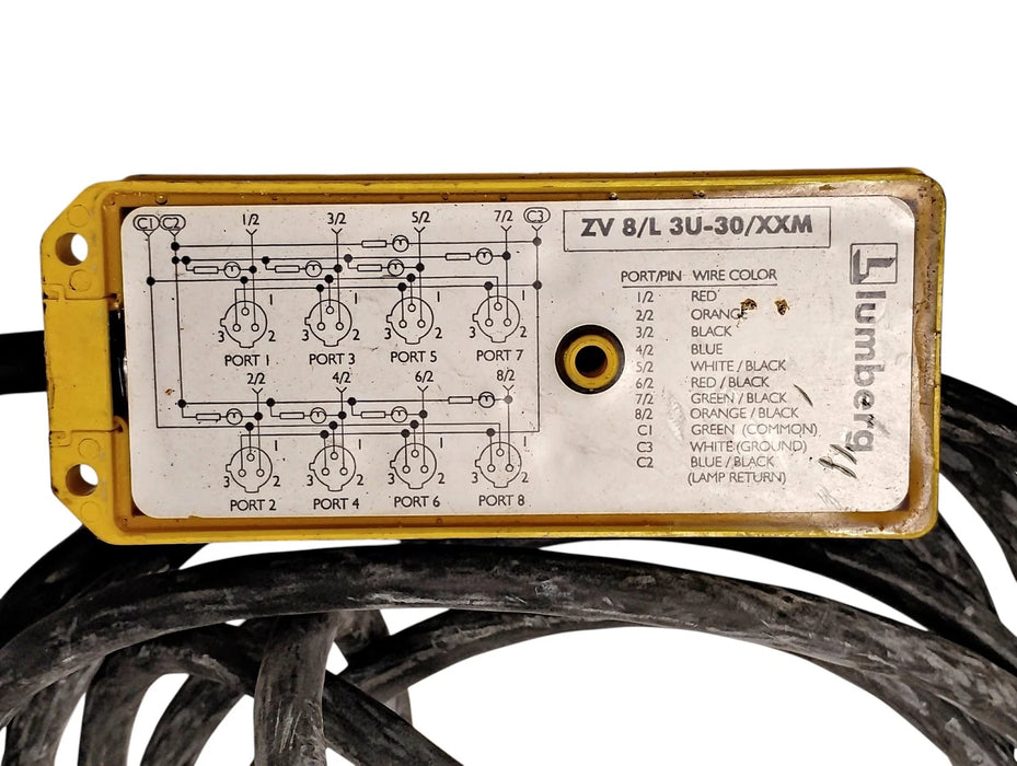 Lumberg ZV-8/L-3U-30/5M 8-Port Distribution Box w/ 5 m Cable