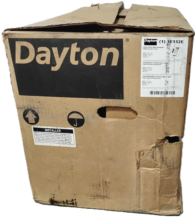 Dayton 3E132E 120 V AC 30000 BTUH Natural Gas Infrared Flat Panel Heater