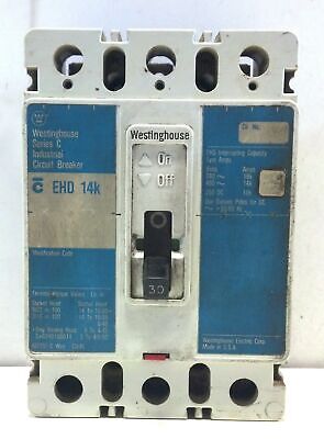 Westinghouse EHD3030 EHD-14K 3 PH 3 Pole 480 V 30 A Molded Case Circuit Breaker