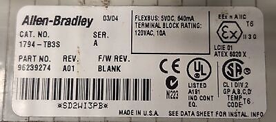 Allen-Bradley 1794-TB3S PLC Terminal Base
