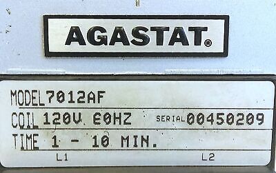 Agastat 7012AF 110/120 V AC 1-10 Minutes On-Delay Time Delay Relay