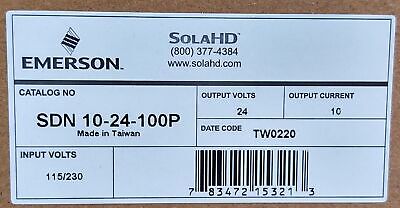 Emerson SDN10-24-100P SolaHD 115/230 V to 24 V PLC Power Supply