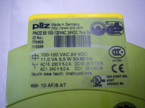 Pilz Power Supply / Relay PNOZ X9100-120VAC24VDC7N/O2N/C