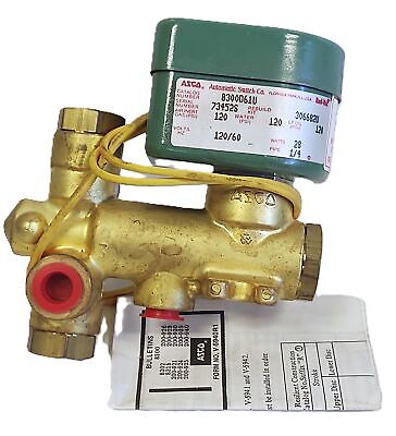 ASCO 8300D61U 120 V 60 Hz 28 Watts 1/4 in Solenoid Valve