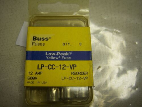 Lot of 3 Buss LP-CC-12 Fuses NIP