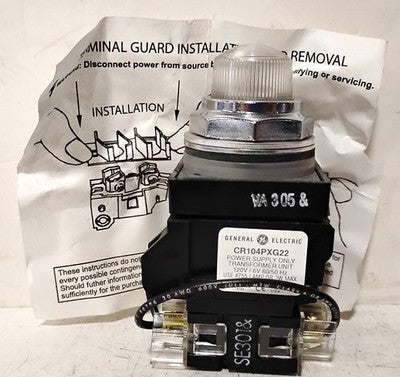 GE CR104PLT32C 120 V Clear Push-to-test Oiltight Indicator Light